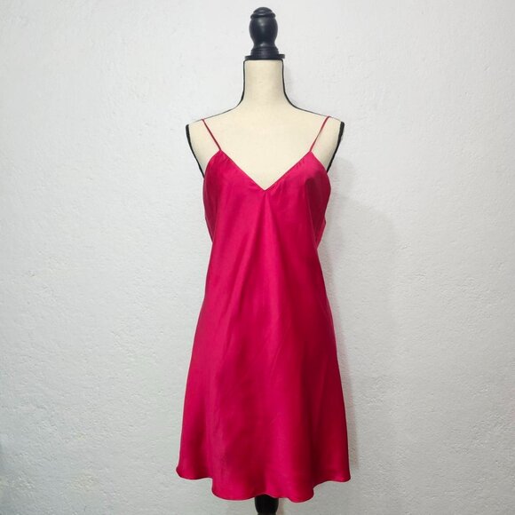 vintage Victoria's secret Gold label red silk mini slip dress - Picture 1 of 3